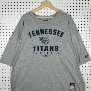Vintage Tennessee Titans T Shirt‎ Size XXL 2XL Reebok Gray Football Comfy Baggy